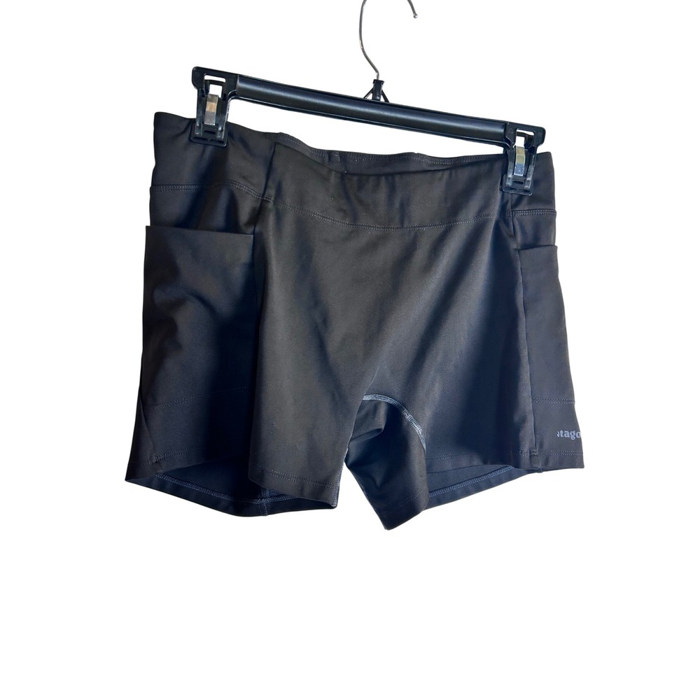 Patagonia Active Shorts Medium Black Side Pockets Athletic Running Womens